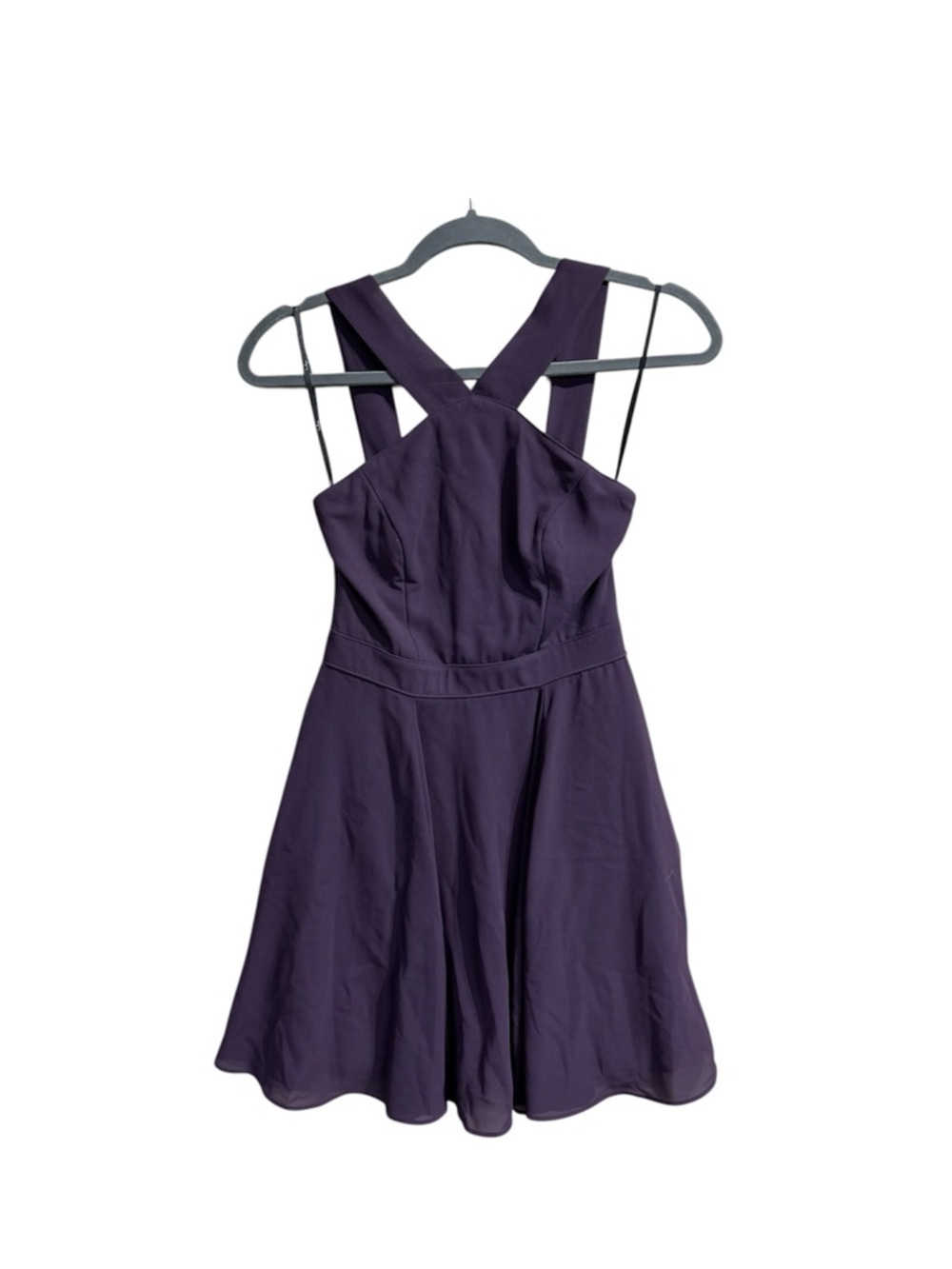 Lulus Purple Fit & Flare Dress XS Cross Back Sleeveless Mini Skater Dress